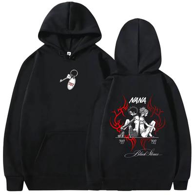 Gorąca Wyprzedaż Anime Czarne Kamienie Nana Bluza z Graficznym Nadrukiem Męska Damska Codzienna Streetwear Vintage Miękka Bluza Luźna Wygodna i Wszechstronna