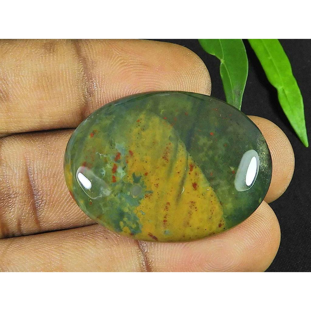 27X37X07MM Natural Red Bloodstone Oval Shape Cabochon Loose Gemstone 61Cts. SK-3565