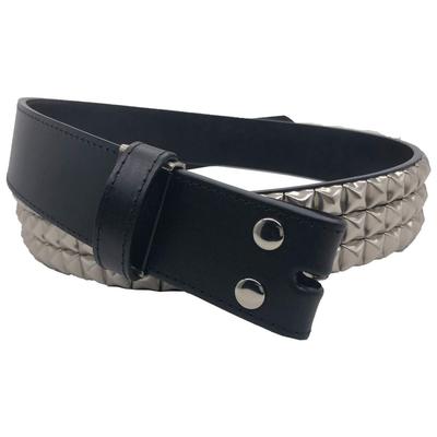 WING LEATHER Italian Leather Belt for Men - Genuine Leather, Strap Only, Buckle Not Included, 40mm Buckle Replacement Part, StudsSpikes, Black,