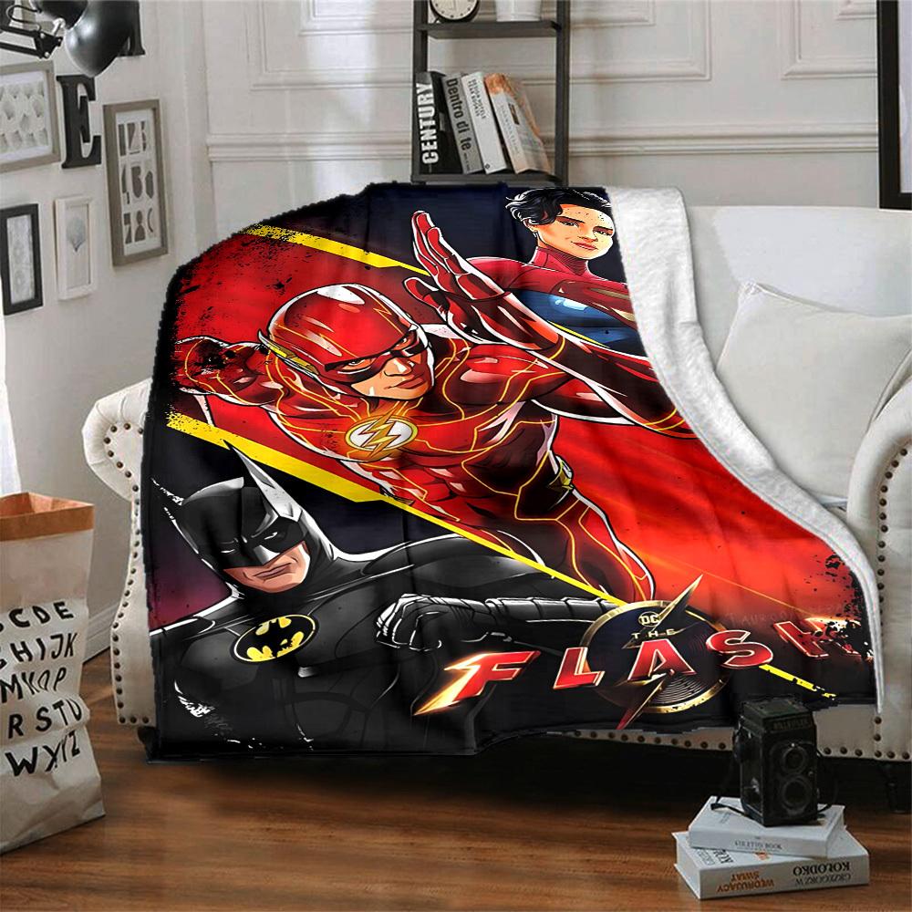 1pc Flash superhero Blanket Lightweight Flannel Throw For Sofa, Bed, Travel, Livingroom, Office, Couch, Chair, And Bed