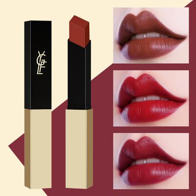 Kleiner Goldener Röhrenstift Dünner Streifen Lippenstift Matt Samtig Matt Farbe Feuchtigkeitsspendender Lippenstift Retro Rot
