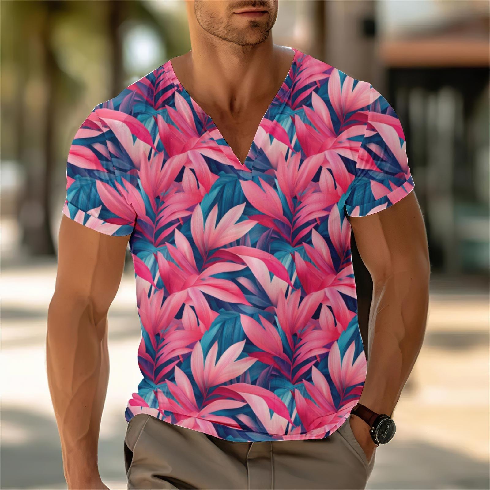 Мужской повседневный топ с V-образным вырезом и короткими рукавами, свободный повседневный модный топ для отдыха M