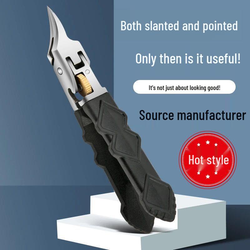 Portable Anti-Splash Nail Clippers Set - Thin, Angled, Flat Edge Steel Scissors In Stock.