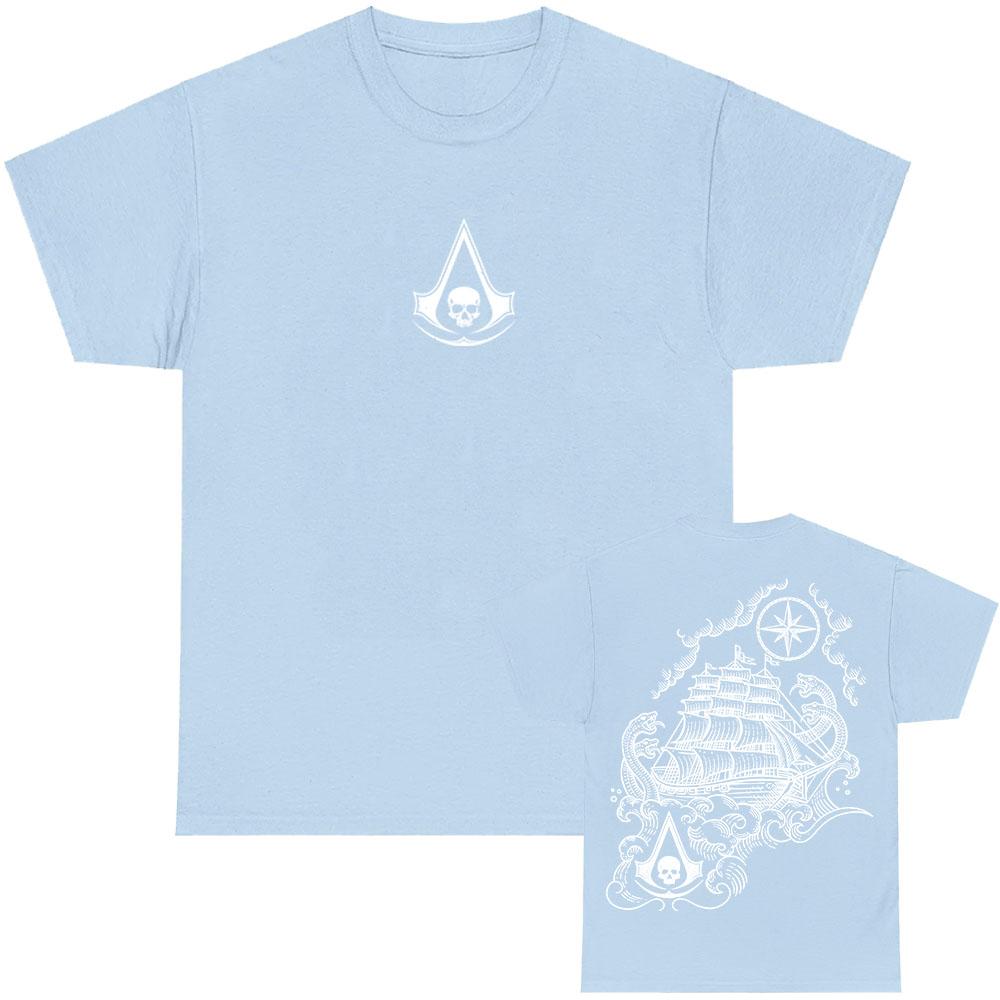 Assassin's Creed Black Flag Resynced Map T-Shirt Unisex Streetwear Lässig Rundhals Sommer T-Shirts Grafik Herren Damen Tee