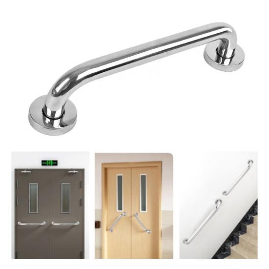 1 Set Shower Handrail Space Saving Strong Load-bearing Anti Slip Rustproof Good Grip Towel Rack Stainless Steel Handicap Elderly Senior