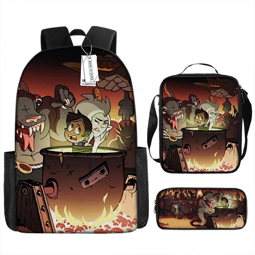 Luxury Novelty Peculiar Cool Owl Magic Club 3D Print 3pcs/Set Pupil School Bags Laptop Daypack Backpack Lunch Bag Pencil Case