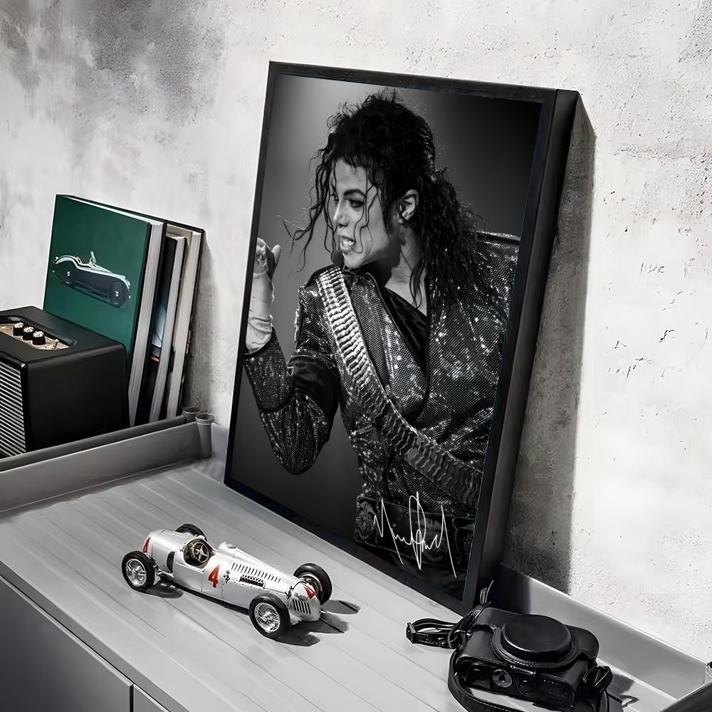 M-Michael J-Jackson Sänger Poster Aufkleber Gemälde Wandbild HD Wandaufkleber für Schlafzimmer Wohnzimmer Zuhause Selbstklebende Dekoration Geschenk