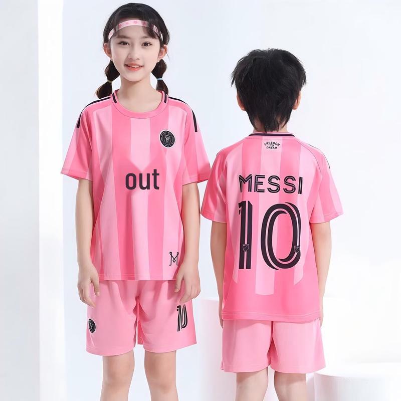 OEING Kids' Messi Miami Home Soccer Jersey Set