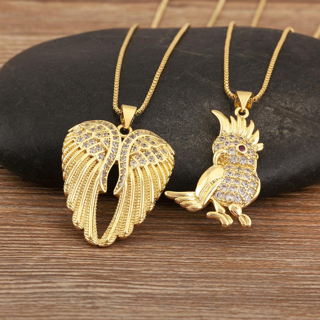 Nidin Hot Sale Eagle/Wing/Feather Shape Personality Pendant Necklace For Female Male Hip-Hop Style Clavicle Chain Jewelry Gifts