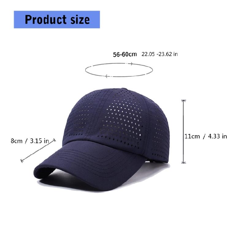 Ventilated Sport Sun Hat Quick Dry Fabric Unisex Adjustable Outdoor Hat 6 Color Variants