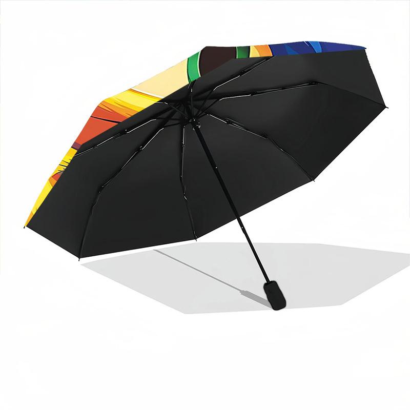 1PC Sonic Artwork Automatic Open/Close, 8-Rib Durable Frame Compact Travel Umbrella for Men & Women S1222041