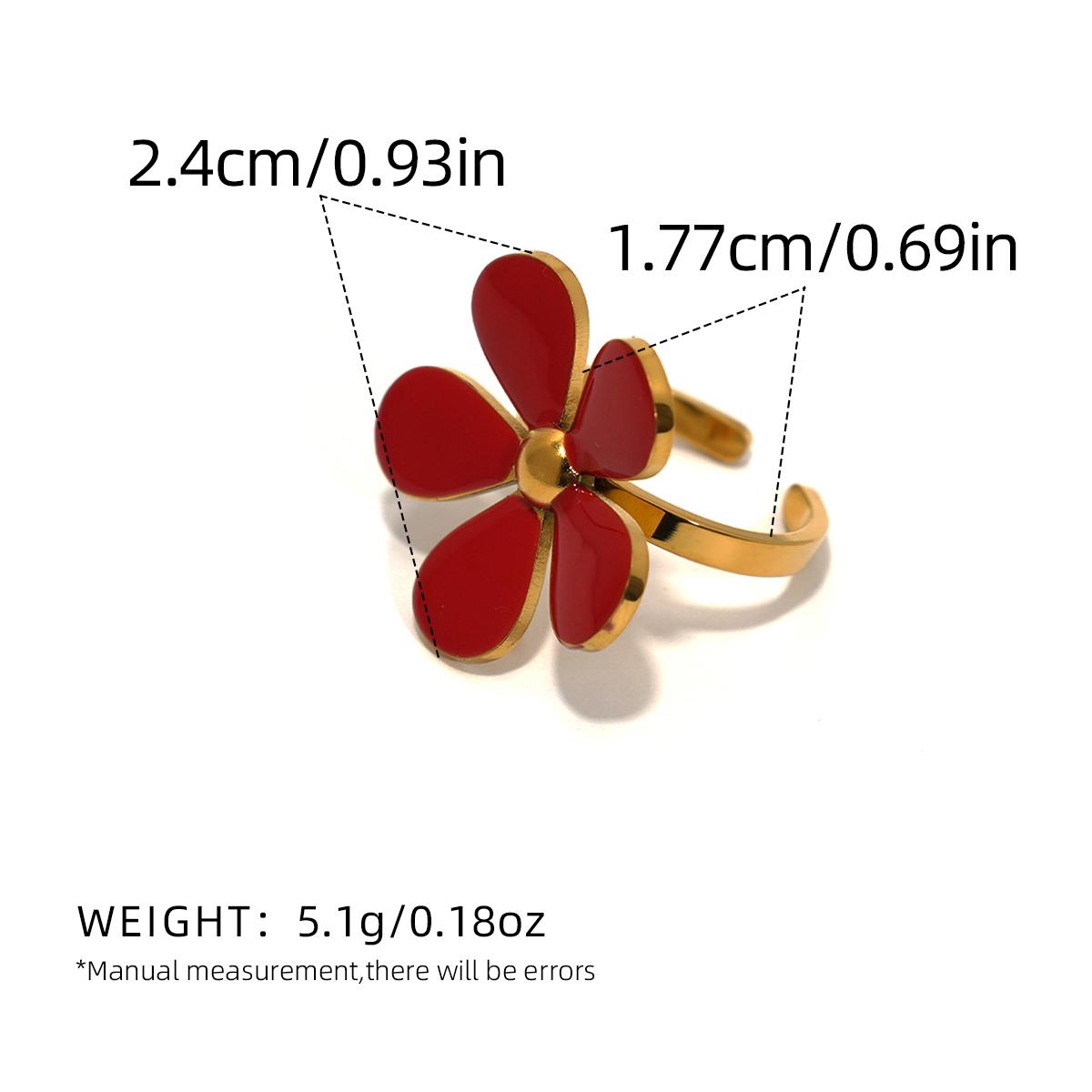 

Exquisite Stainless Steel Flower Adjustable Opening Rings 18k Gold PVD Plated Waterproof Finger Zircon For Women Wedding Gift resizable