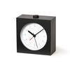 City Pop L Alarm Clock, Analog, Natural Wood Grain, White, YK22-05 WH
