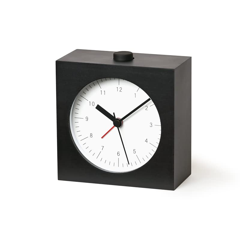 Lemnos City Pop L Alarm Clock, Analog, Natural Wood Grain, White, YK22-05 WH