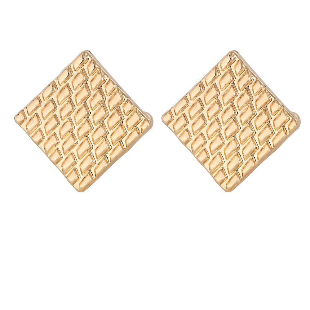 2Pcs Classic Engrave Pattern Golden Mens Cufflinks Funny Carving Lines Grain Square Sleeve Button