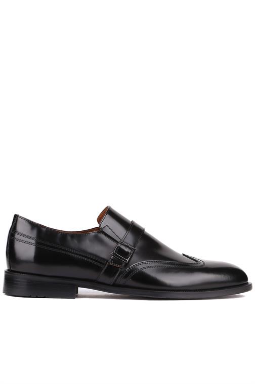 Shoetyle Hnědé kožené pánské klasické boty s přezkou 250-401