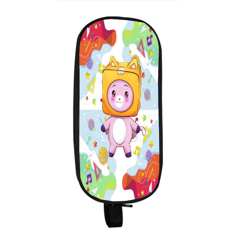 Lankybox Boxy And Foxy Robot Pencil Case Big Storage Box Portable Girls Pen Bag Double Layer School Pouch Kawaii Stationery Case