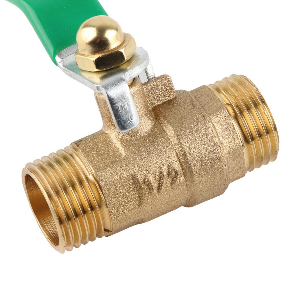 Male To Male Thread Brass Pipe Ball Valve Two Way Mini Ball Valve Shut Off Valve (G1 2 )