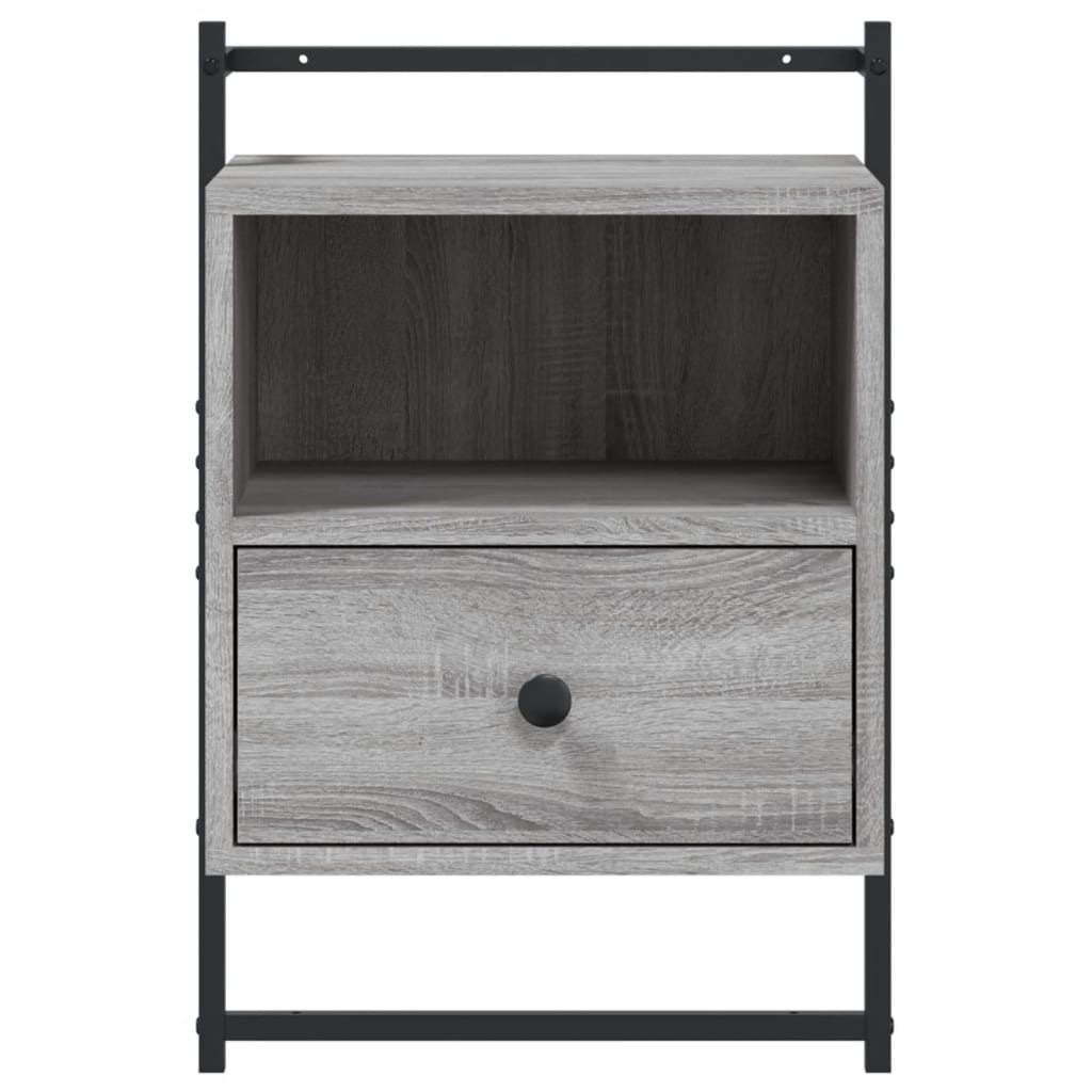 Wall Mounted Nightstand Grey Sonoma 40 x 30 x 61 cm Particleboard