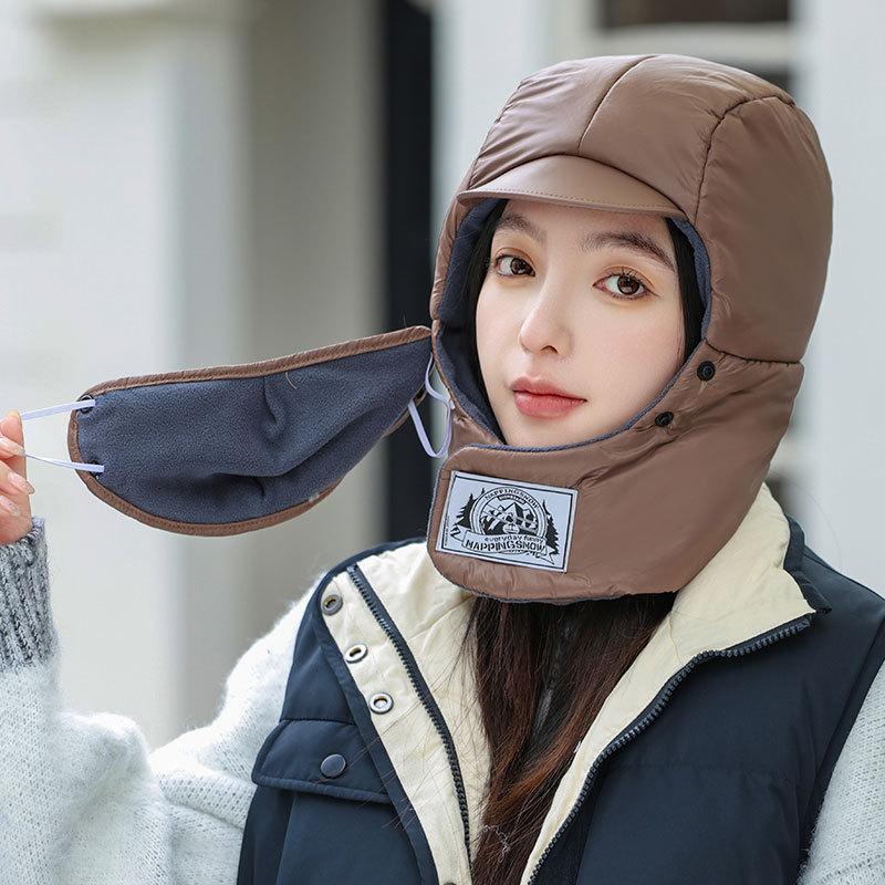 

Легкий и теплый пуховый женский зимний шарф-маска от ветра и холода, интегрированная шапка, мужская велосипедная шапка all-round thermal hat, casual and versatile.
