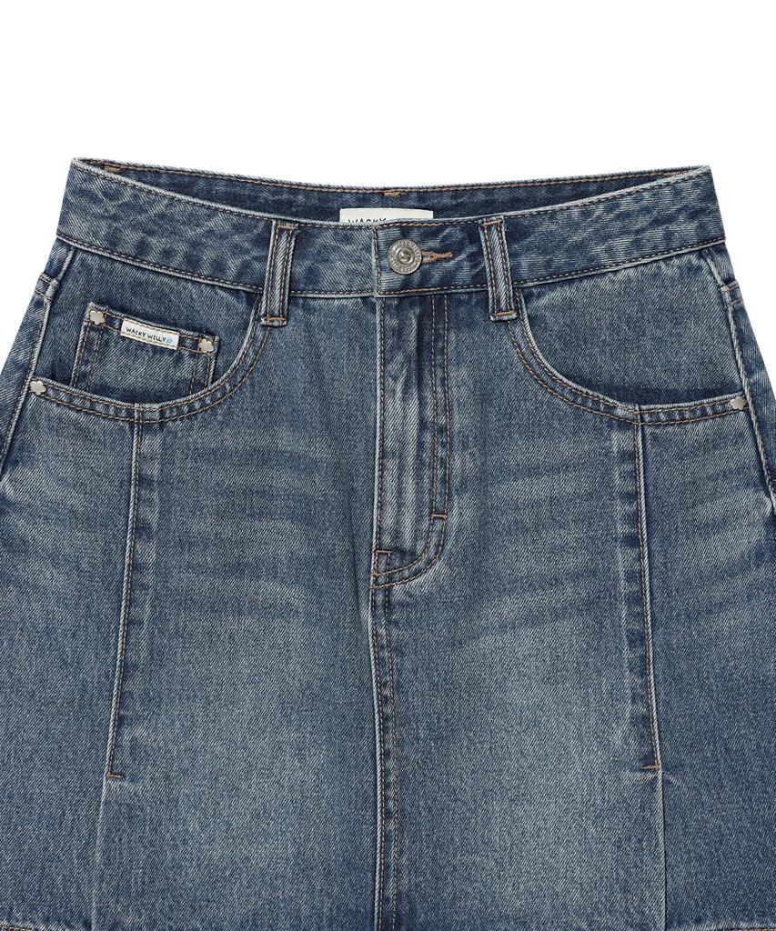Wacky Willy Women'S Denim Mini Skirt Blue