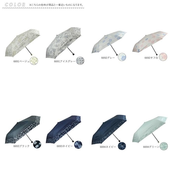 ATTAIN 50cm Folding Umbrella for Sun and 6706 Black Rain,