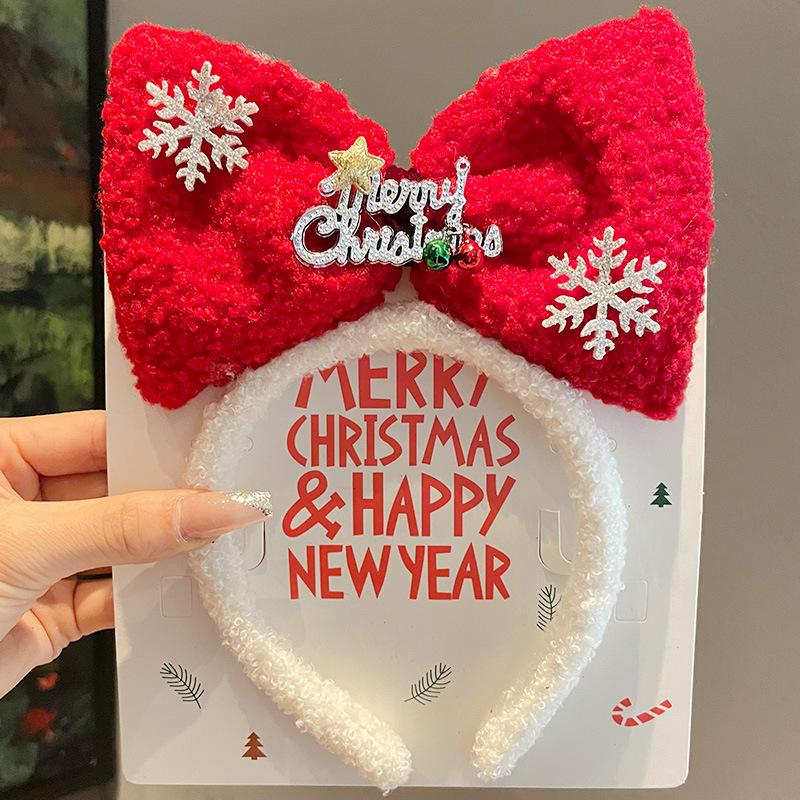 Red Velvet Antler Hairband Simple Christmas Eve Headwear Cute Hair Accessories Environmentally Friendly Christmas Headband