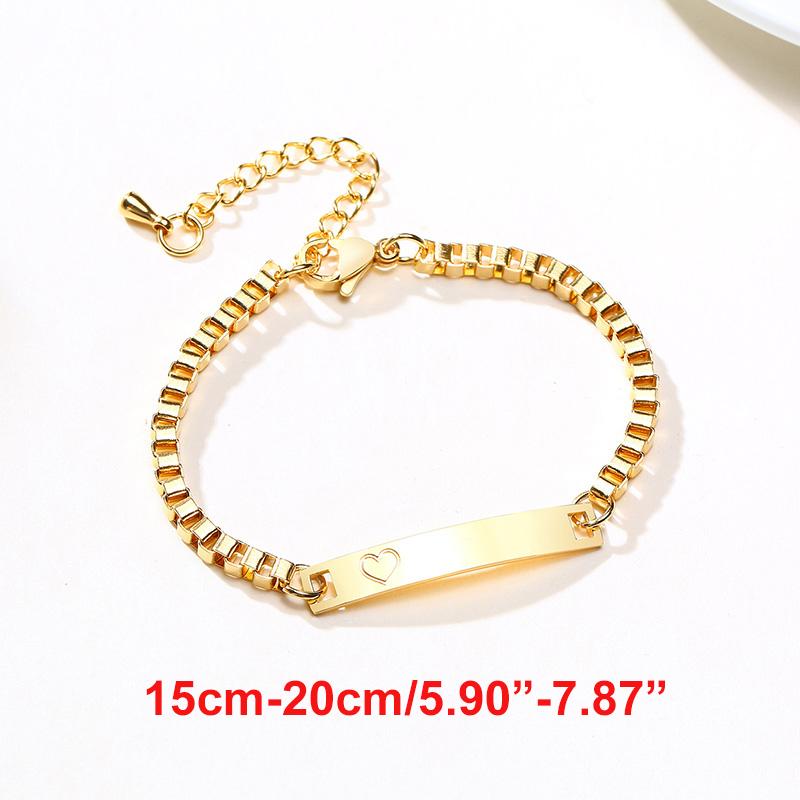Individuell gravierte Armbänder für kleine Mädchen, personalisierter anti-allergischer Edelstahl-Balken Schmuck für Mädchen und Jungen
