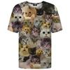 Summer Round Neck 3D Animal Cat Graphic Print Top Fashionable Casual Short Sleeved Men's T-shirts