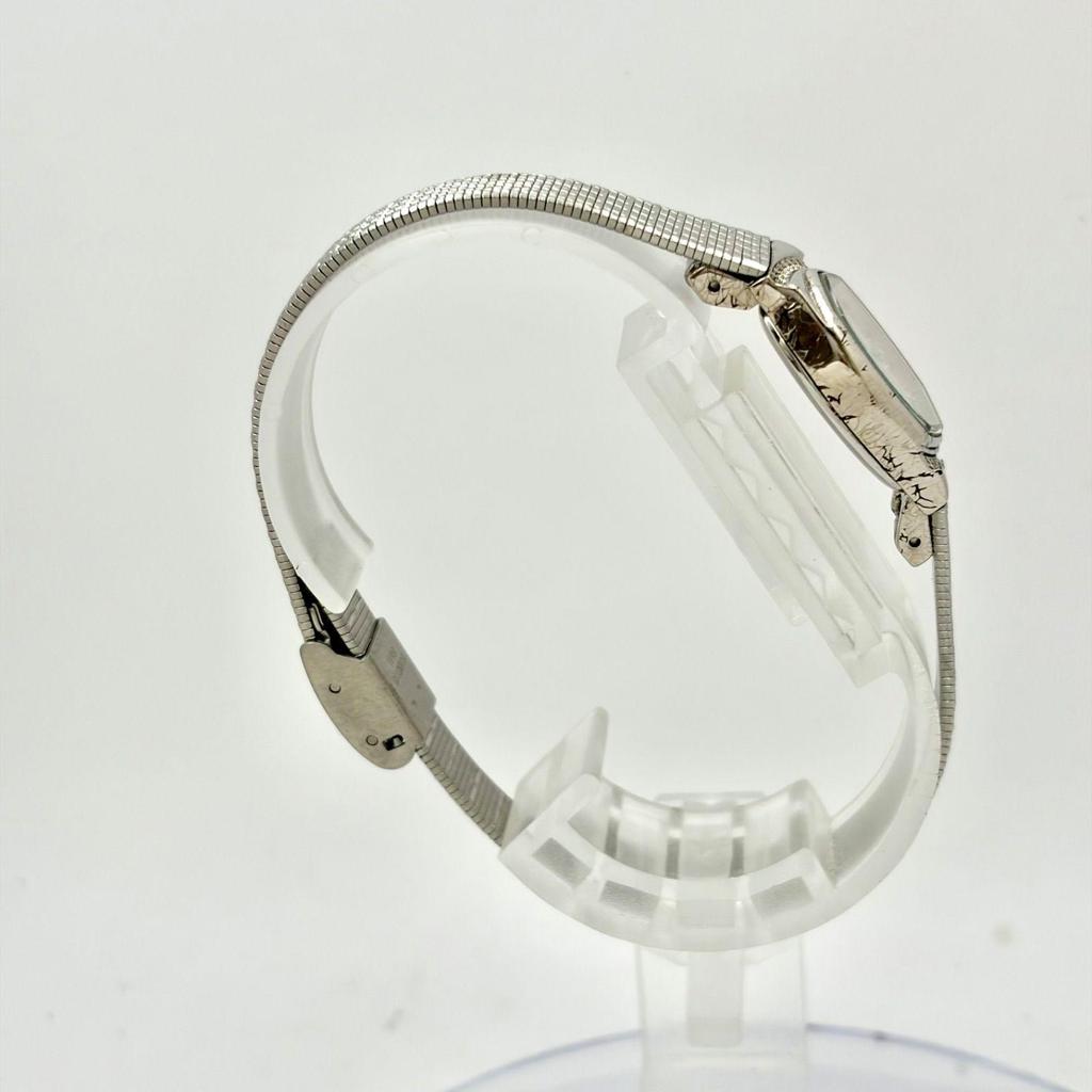 Used [New Battery] ORIENT Ladies Watch 1P Diamond Shell Silver UBLV-01