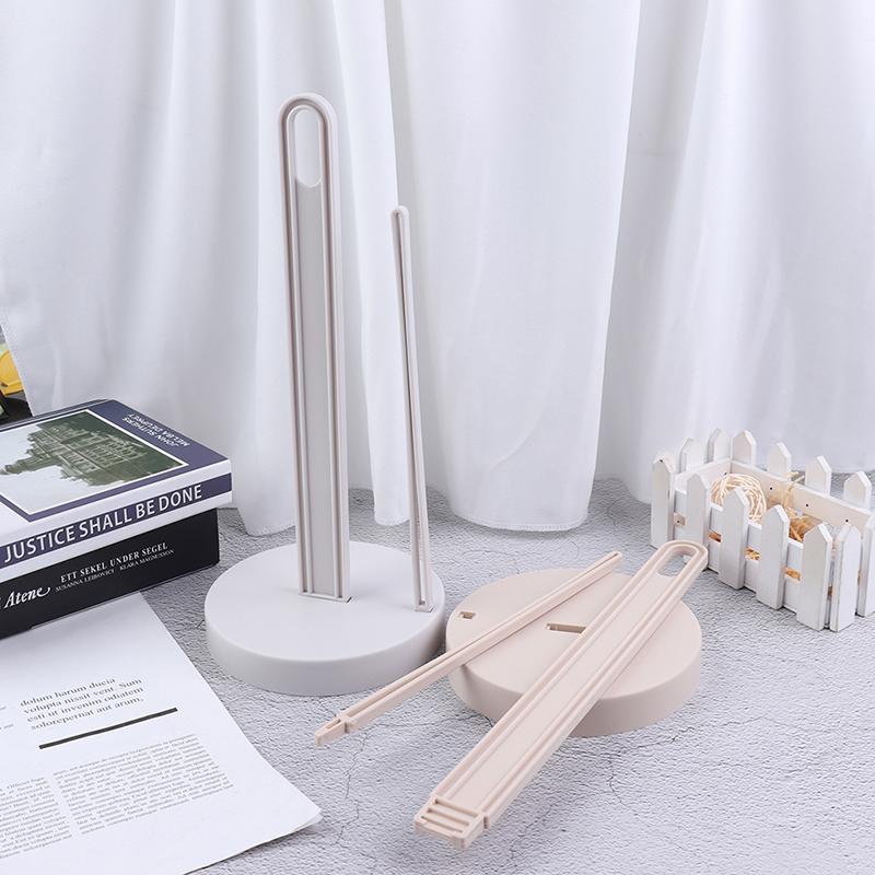 Vertical Roll Holder Paper Shelf Desktop Towel For Kitchen Tissue Punch-Free