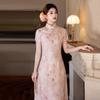 Pink national style new Chinese Aodai improved cheongsam 1011 new young women's high-end dress spring and summer
