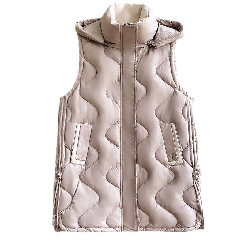 Daunenweste Damen mittel und lang Herbst und Winter neu locker Baumwollweste Baumwollweste Jacke Tide