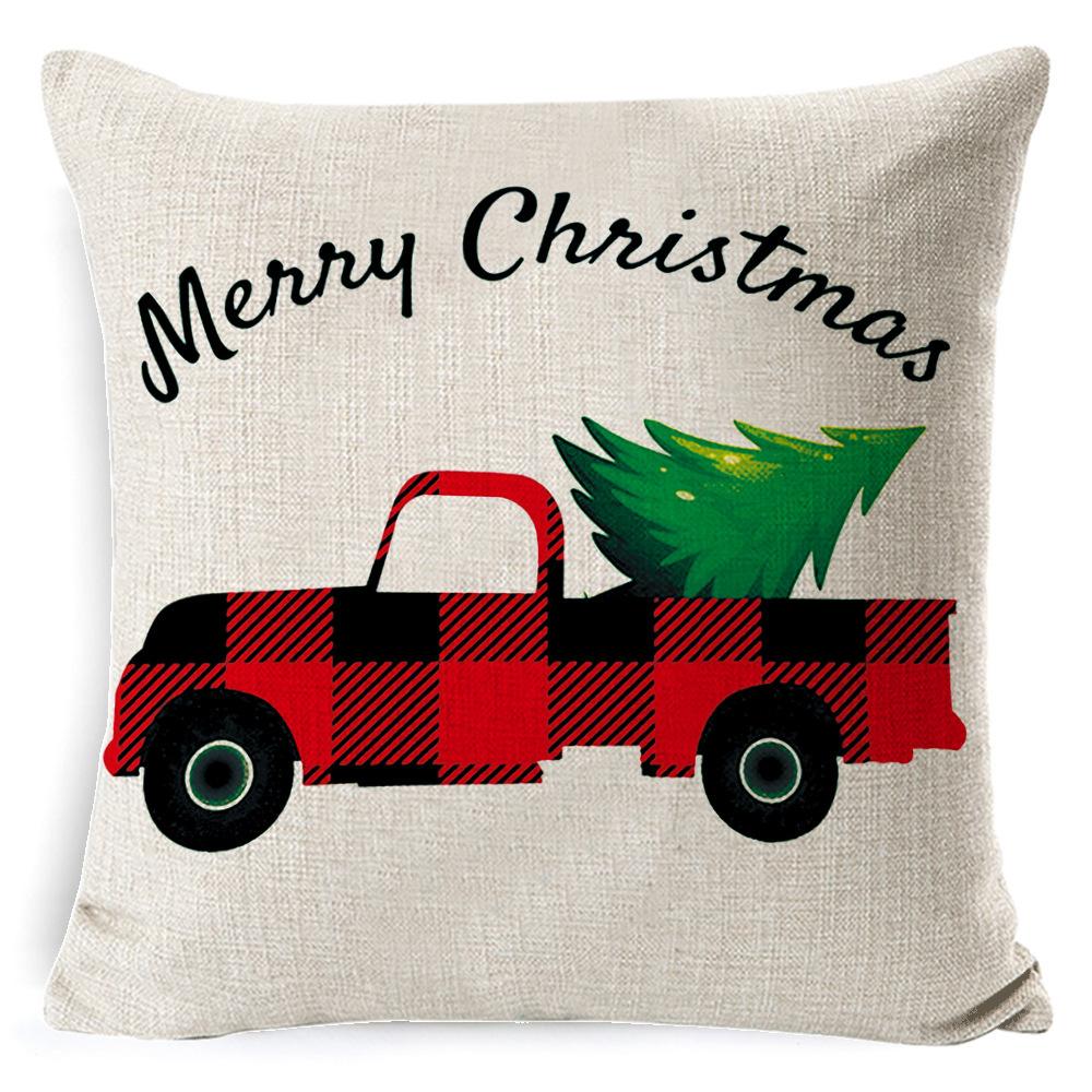 Christmas Linen Pillow Case Home Nap Lumbar Cushion Pillow Sofa Bedside Cushion Pillow Case