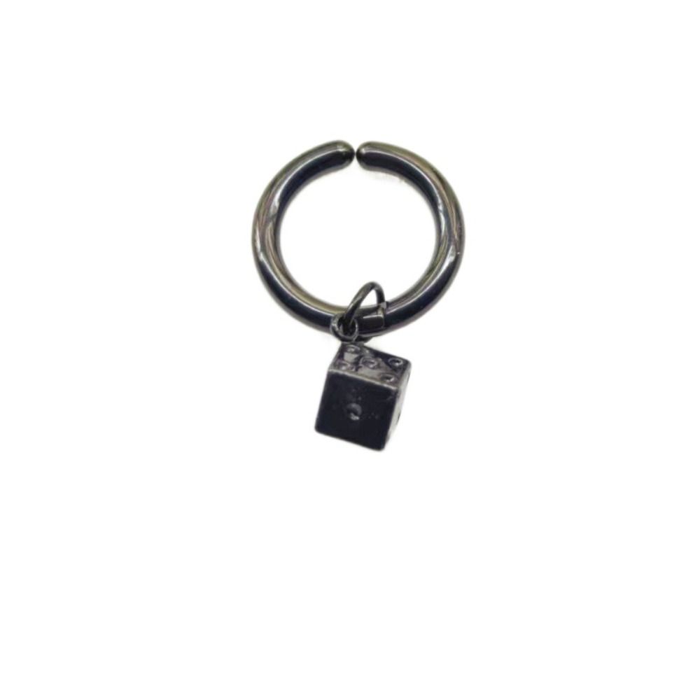 Hook Piercing Titanium Steel Earrings Cube Round Hoop Earrings Ear Jewelry Accessories  Party