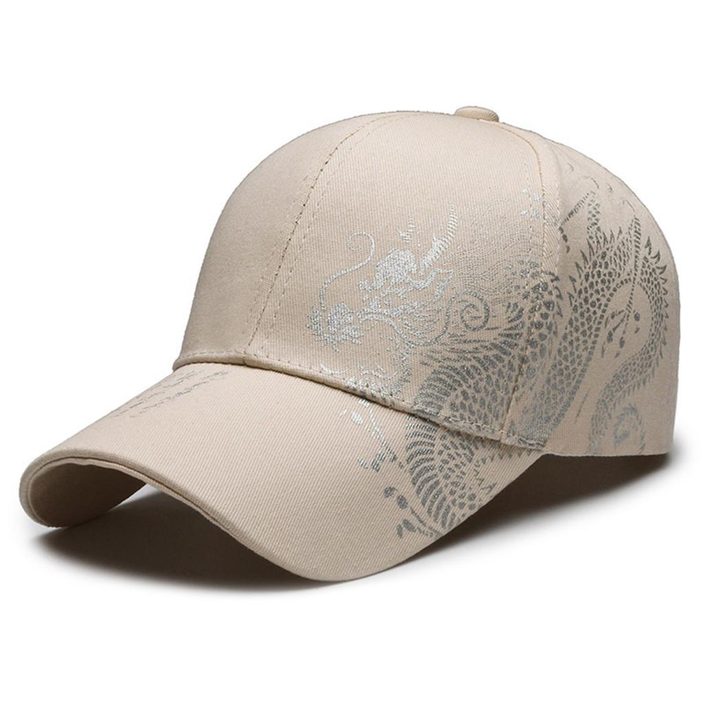 Chinese Style Printed Dragon Pattern Casual Sports Baseball Cap Versatile Outdoor Sports Hat Adjustable Baseball Cap