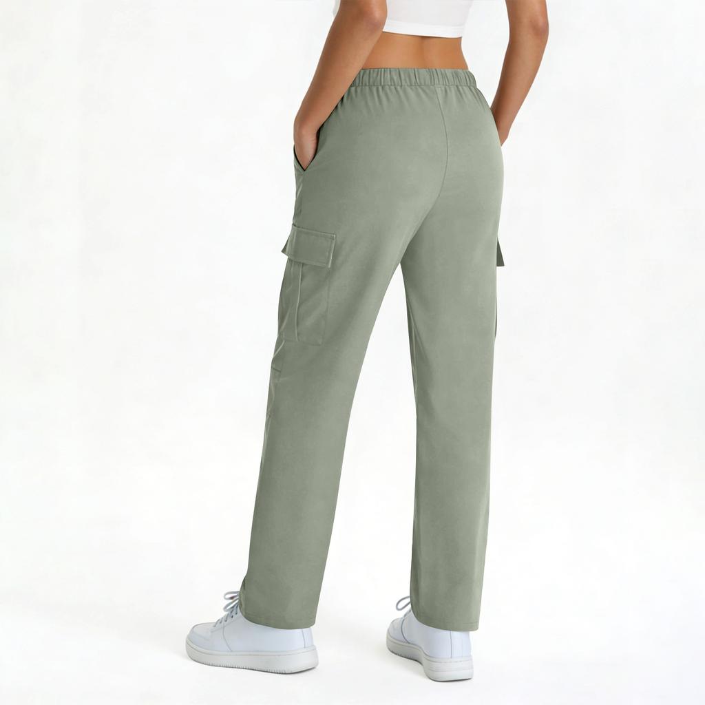Women’s Loose Casual Pants – Quick-Dry Cargo Pants With Drawstring