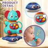3-in-1 Multifunctional Blue Elephant Top Toy with Strong Suction Cup, 2026 New Year Style Gift, Attracting Baby'S Attention