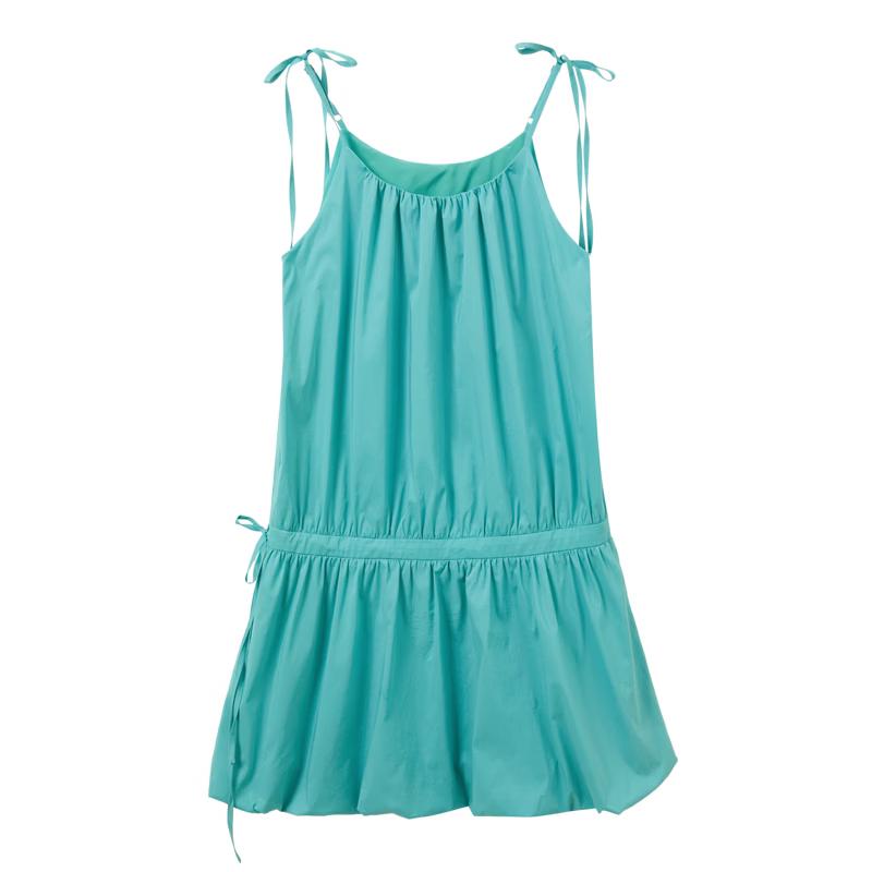 

Women s Lake Blue Floral Bud Strappy A-Line Mini Dress M