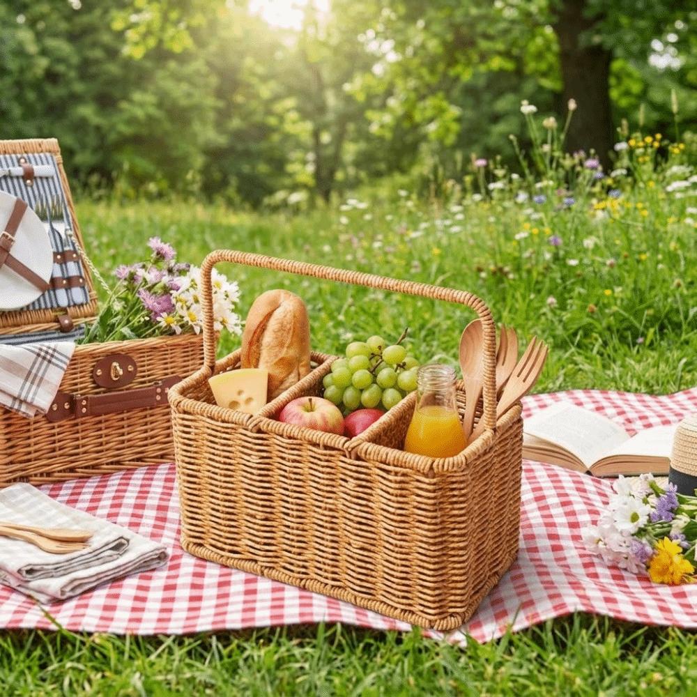Portable Utensil Storage Basket with Handle Multipurpose Basket Dining Room