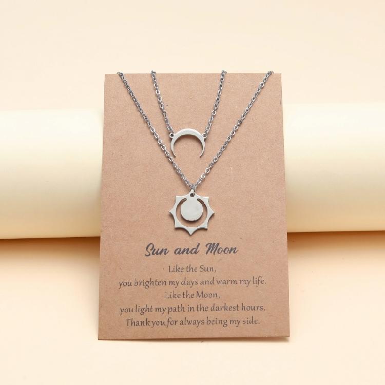 2 Pieces Matching Dainty Clavicle Chain for Women Teen Girl Couple Friendship