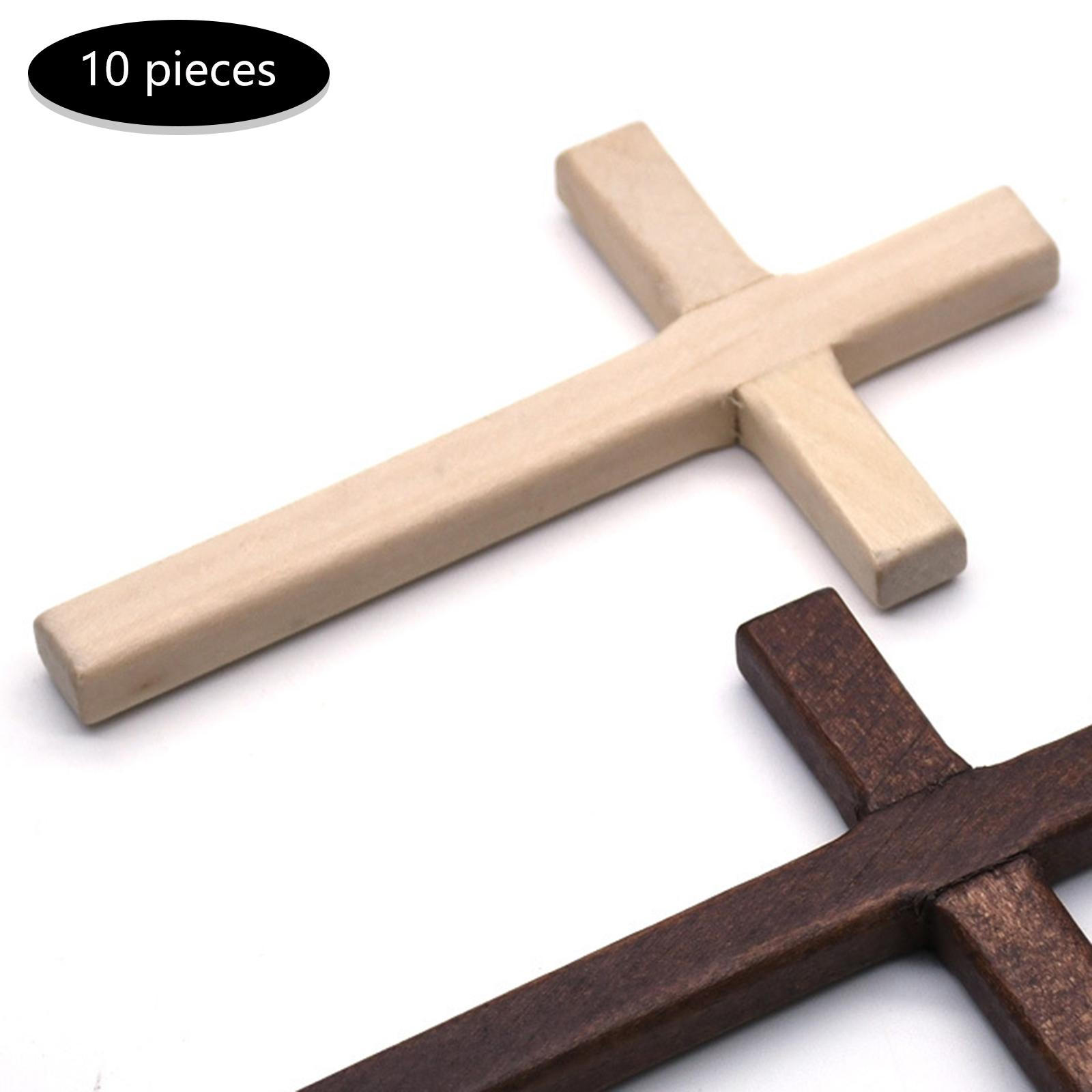 

Crucifix Ornament 12cm Decor Holiday Gifts Living Room Bedroom Decoration Wood color