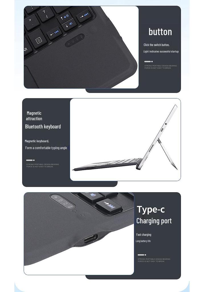 Surface Go Mehrsprachige RGB Bluetooth-Tastatur für Go 1/2/3/4