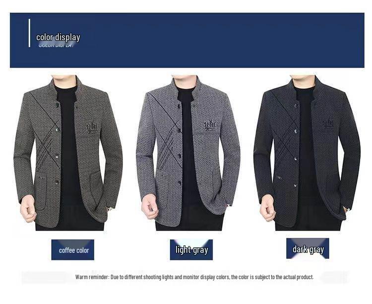 Men's Fleece-Lined Chenille Jacket for Autumn/Winter