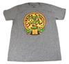 Teenage Mutant Ninja Turtles Mens Michelangelo Pizza Is Life Gray Shirt New 3XL
