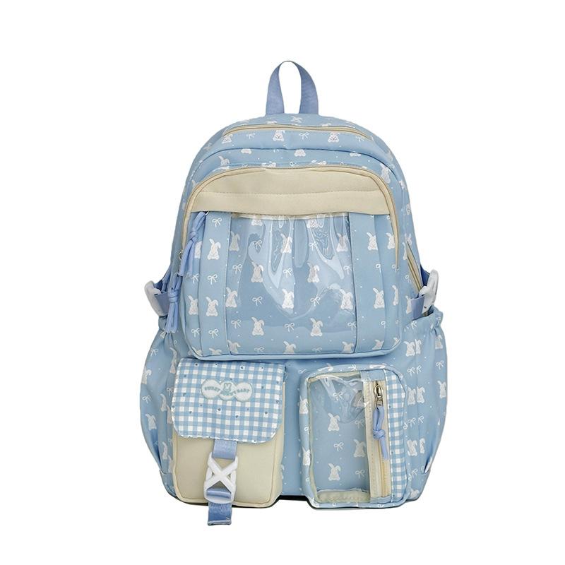 Schoolbag new high-value junior high school student schoolbag cute small fresh multi-compartment large-capacity backpack pain bag baby bag