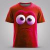 Funny Big Eyes Face 3d Printed T-shirt boys and girls Summer Casual Short Sleeve Funny Anime T Shirt Street Hip Pop Tops