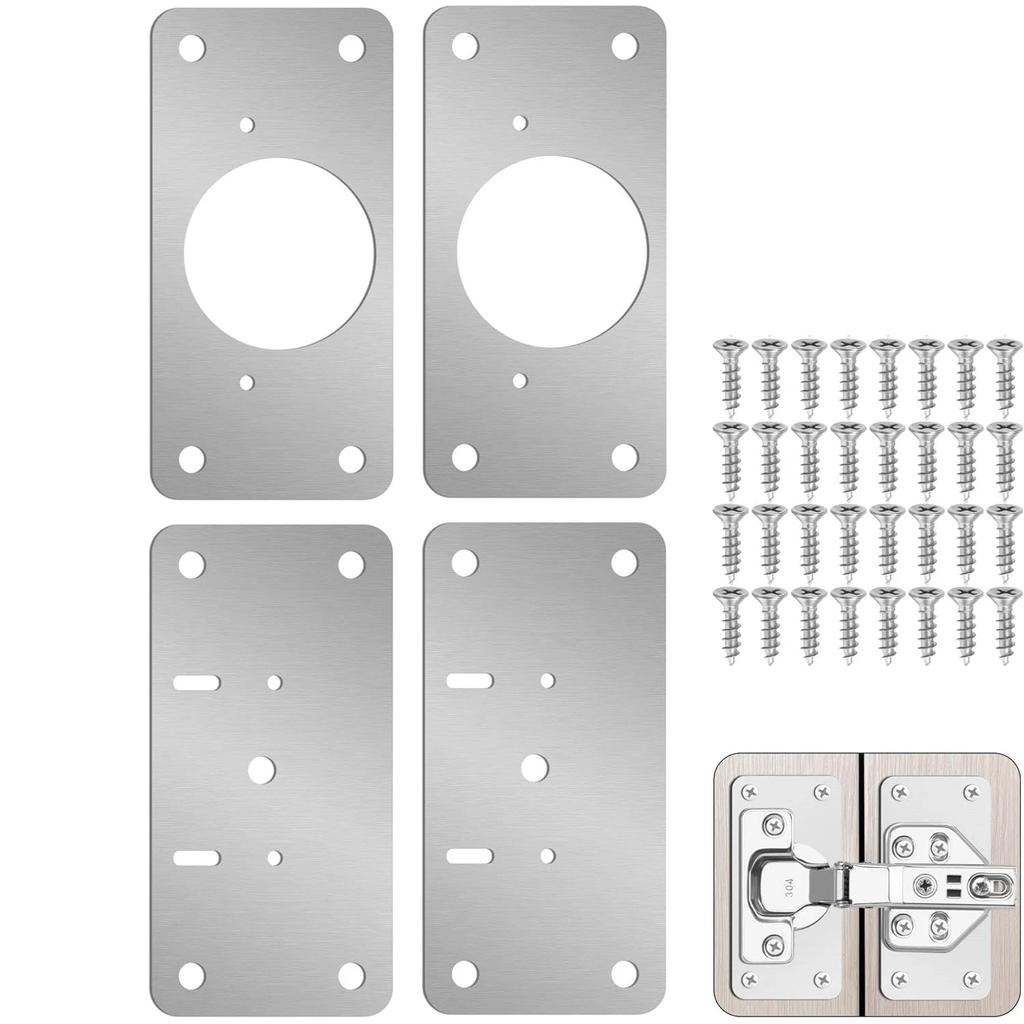 2/4/8/12pcs Cabinet Door Hinge Repair Plate Kitchen Cabinet Door Locker Hinge Fixing Plate Cabinet Door Hinge Repair Bracket
