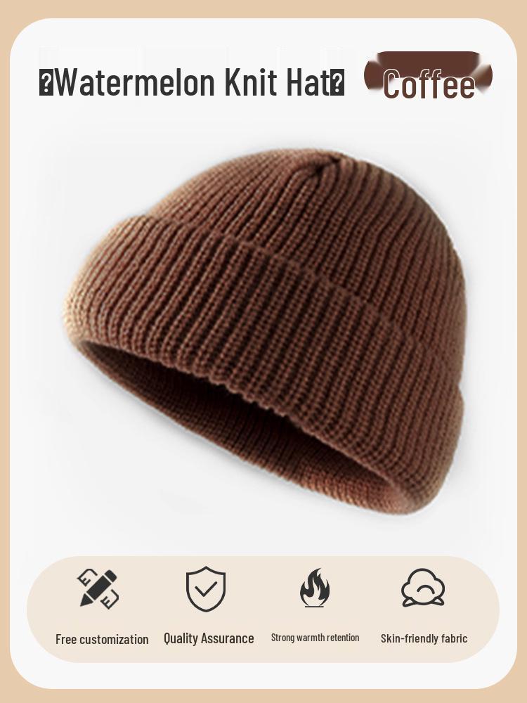 Benutzerdefinierte bestickte Herren- und Damen-Dicke Warme Strickmütze - Einfarbig, Herbst/Winter-Hut