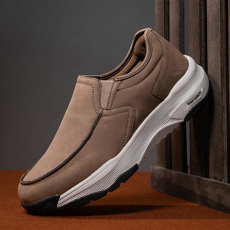 

Мужские парусиновые туфли больших размеров Мужские тканевые туфли Мужские мокасины на платформе с одной педалью 48 темно-коричневого